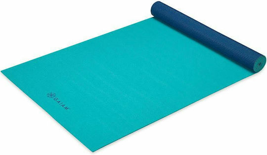 Gaiam 2-Color Yoga Mat Covor de exerciții fizice Yoga Turcoaz Mare deschisă (173x61x0.4cm)