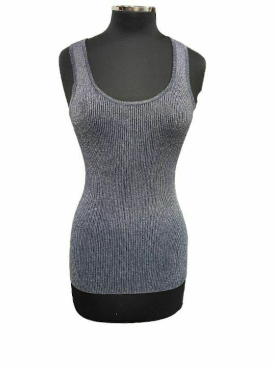 WOMEN'S SINGLET TOP BAGNOLO LUREX BLUE