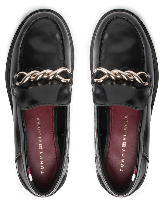 Leather Women's Moccasins in Black Color