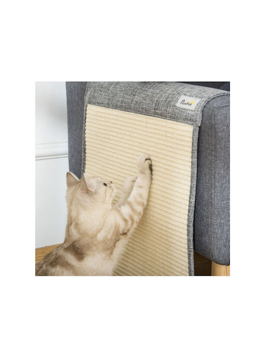 Pawhut Stâlp pentru zgâriat pisici Covoraș Gri Montat pe perete 130x45cm