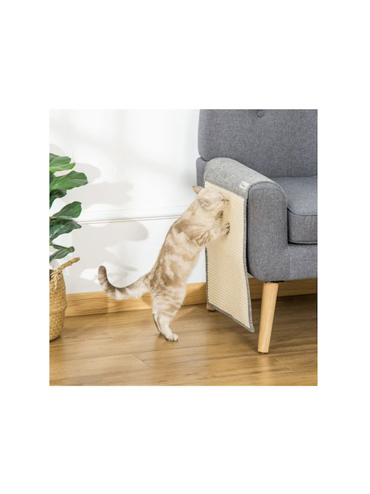 Pawhut Stâlp pentru zgâriat pisici Covoraș Gri Montat pe perete 130x45cm