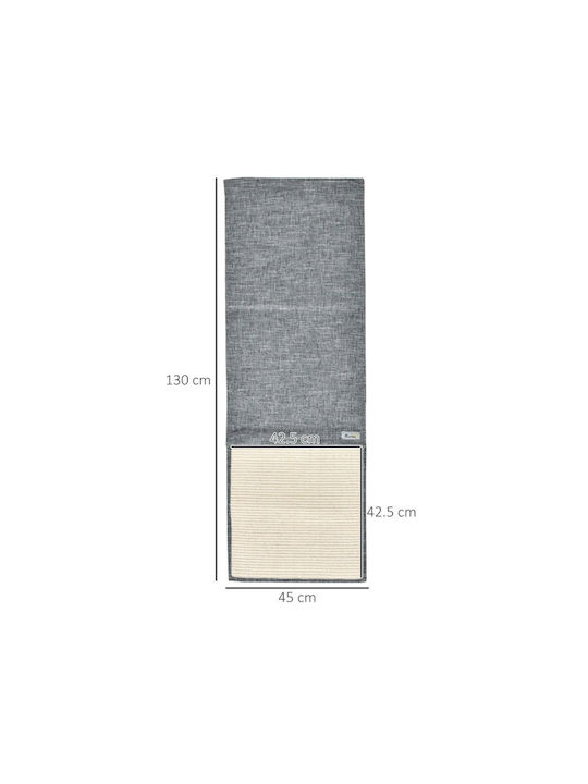Pawhut Stâlp pentru zgâriat pisici Covoraș Gri Montat pe perete 130x45cm