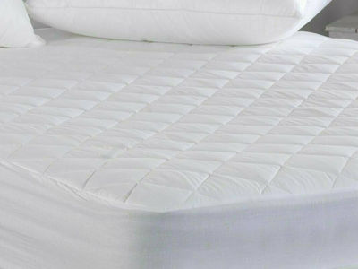 Sunshine King Size Quilted Mattress Cover Fitted White 180x200+35cm