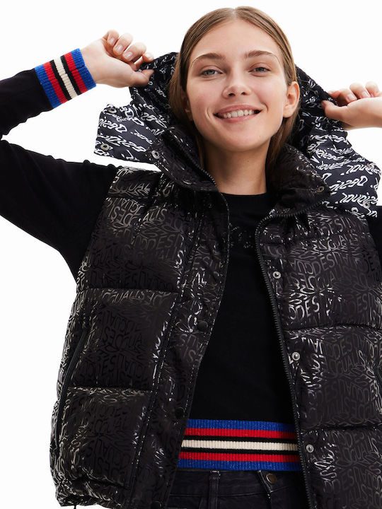 Oslo Women's Short Puffer Jacket for Winter with Hood Black