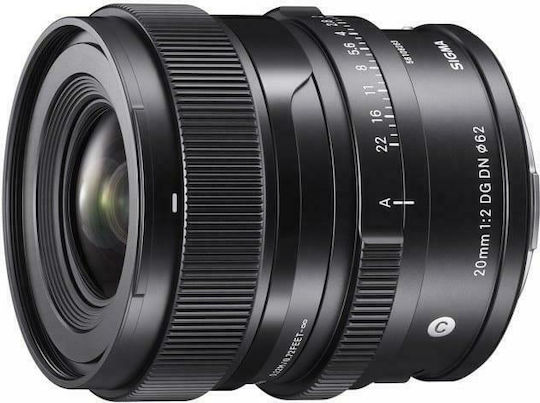 Sigma Full Frame Camera Lens 20mm F/2 DG DN Contemporary Fixed for Leica L Mount Black