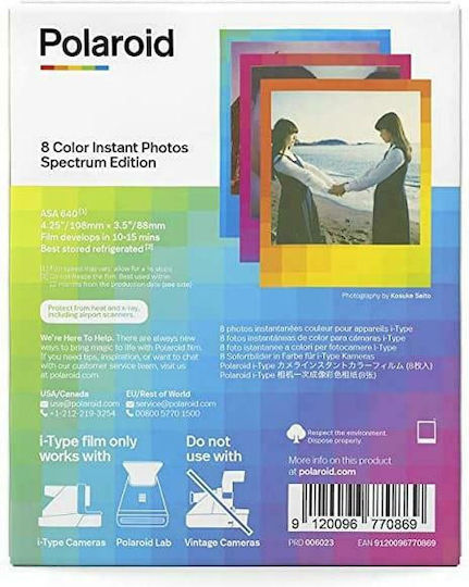 Polaroid Цвят i‑Type Instant Филм (8 Експозиции) Цветни рамки издание