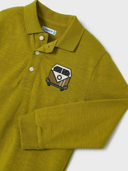 Mayoral Kids Polo Long Sleeve Khaki