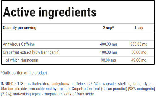 Trec Caffeine 200 Plus 60 κάψουλες