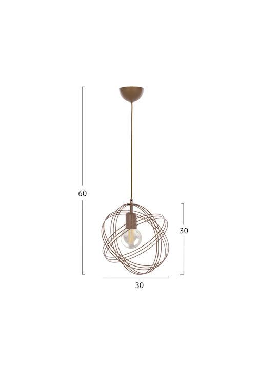 HomeMarkt Pendant Light Single-Light Grid for Socket E27 Bronze