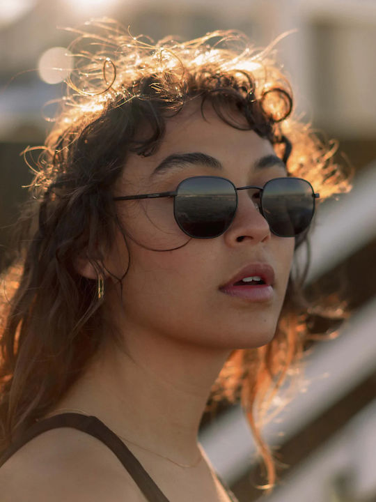 Volcom Happening Unisex Sonnenbrille mit Schwarz Metall Gestell und Gray Linse VE01800101