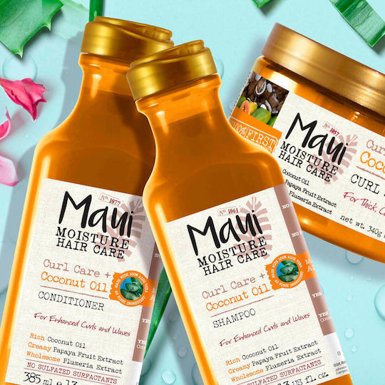 Maui Moisture Curl Quench + Coconut Oil Shampoos Reconstruction/Nourishment & Hydration for Curly Hair 385ml
