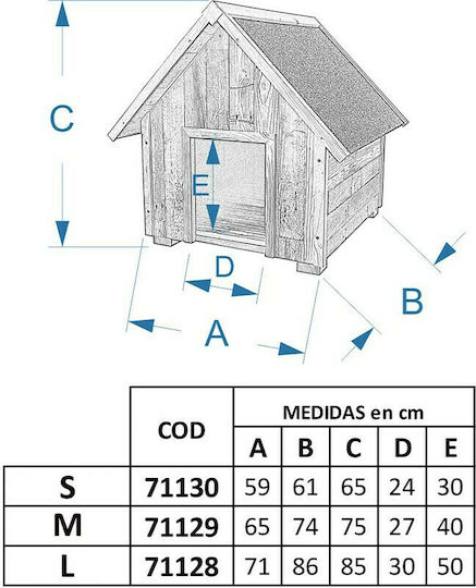 Copele Dog House Wooden Outdoor Brown 65x74x75cm