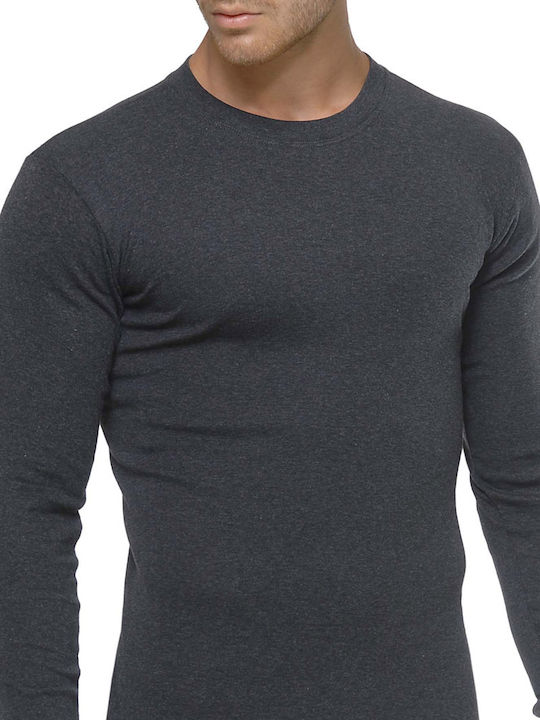 Tricou de corp pentru bărbați Mânecă Lungă Gri Dark
