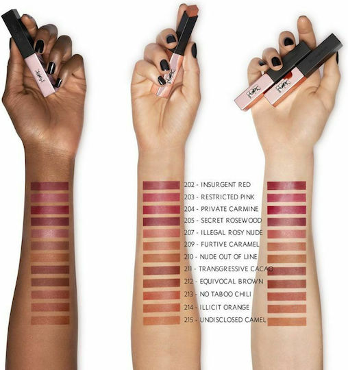 Ysl Rouge Pur Couture The Slim Glow Matte Κραγιόν Matte 213 No Taboo Chili 2.2gr