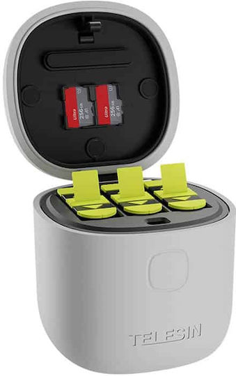 Telesin 3-slot Waterproof Charger Box + 2 Batteries Charger for GoPro Hero 9 / Hero 10 / Hero 11