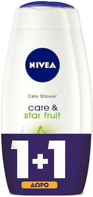 Nivea Care & Star Fruit Shower Gel Пяна за вана в гел форма (2x0мл)