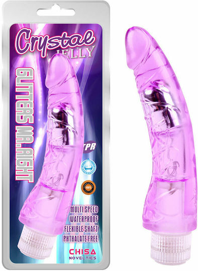 Chisa Novelties Crystal Jelly Glitters Realistisch Vibrator Herr Richtig 22cm Purple