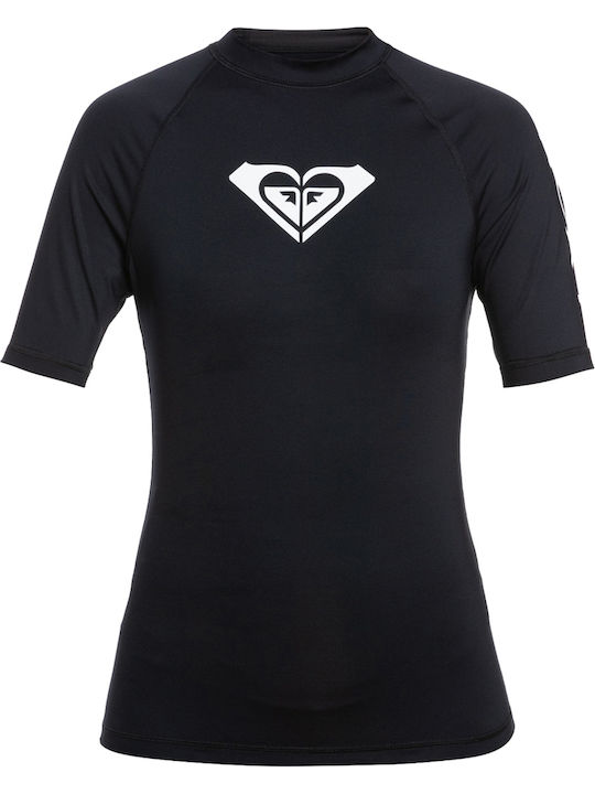 Roxy Whole Hearted Women's Short Sleeve Sun Protection Shirt Black