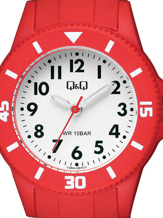 Q&Q Kids Analog Watch with Rubber/Plastic Strap Red