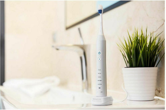 Sencor SOC 3312 White Periuță de dinți electrică cu Temporizator și Husă de Călătorie Albă