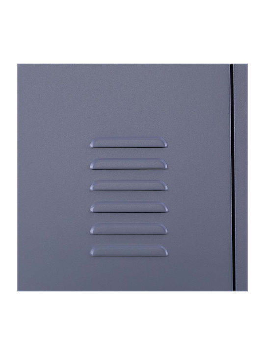 Spind Metallisch mit 3 Schränke Anthracite Checkmate 38x45x191cm