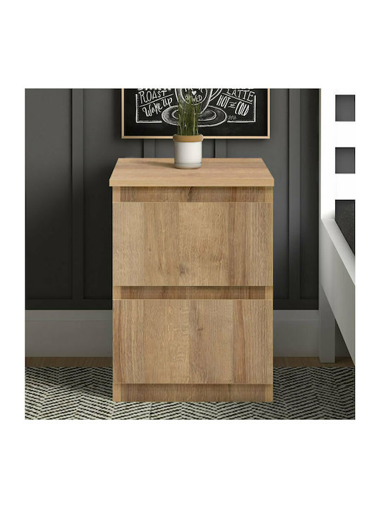 Fly Wooden Bedside Table Sonoma 35x42x55cm