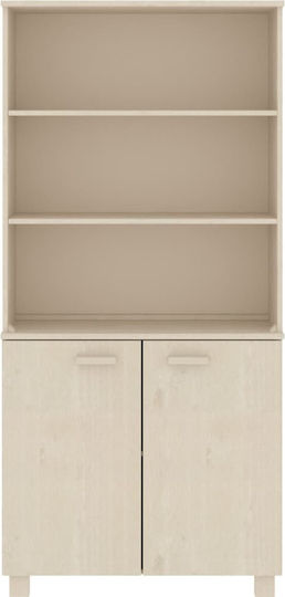 Office Cabinet Made of Solid Wood Brown Honey 85x35x180cm