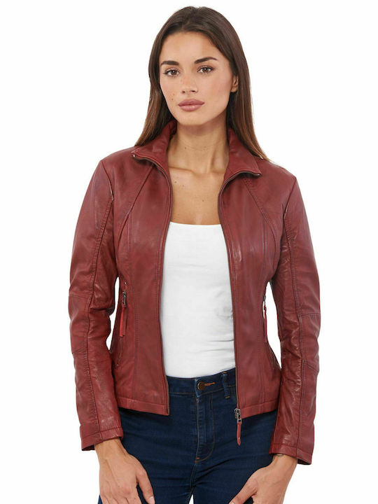PANDORA SHEEP RED - AUTHENTIC WOMEN'S RED LEATHER JACKET