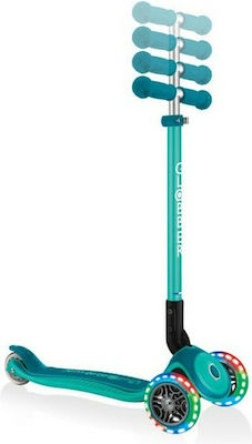 Globber Kids Scooter Foldable Primo Foldable Plus Lights 3-Wheel for 3+ Years Light Blue