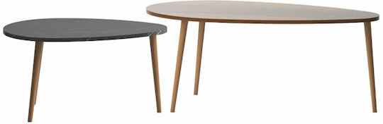 Oval Central Coffee Table Monty Wooden Beige W116xL46xH46cm