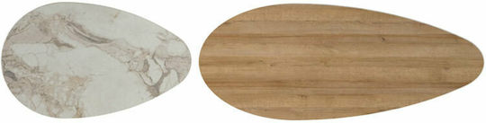Oval Coffee Table Monty Wooden Beige L116xW46xH46cm.