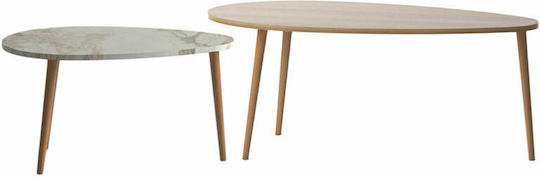Oval Coffee Table Monty Wooden Beige L116xW46xH46cm.