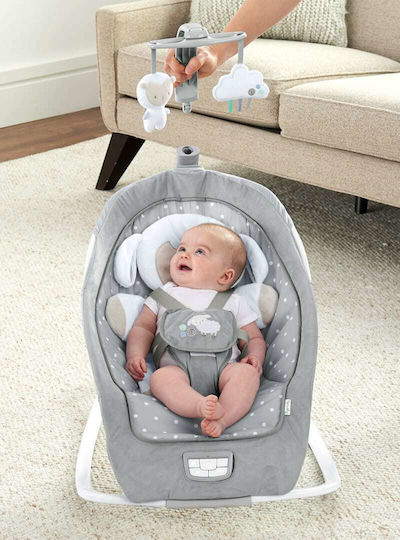 Ingenuity Ηλεκτρικό Relax Μωρού Cuddle Lamb με Μουσική και Δόνηση Γκρι για Παιδί έως 18kg