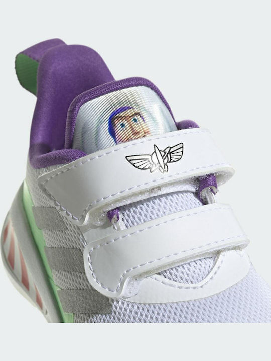 Fortarun Buzz Lightyear CF Kids Sports Shoes Running with Hoop & Loop Closure Cloud White / Silver Metallic / Semi Solar Lime