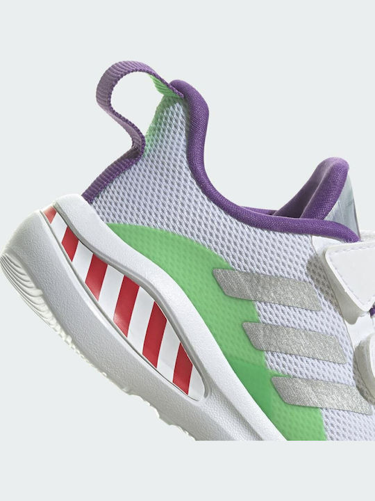 Fortarun Buzz Lightyear CF Kids Sports Shoes Running with Hoop & Loop Closure Cloud White / Silver Metallic / Semi Solar Lime