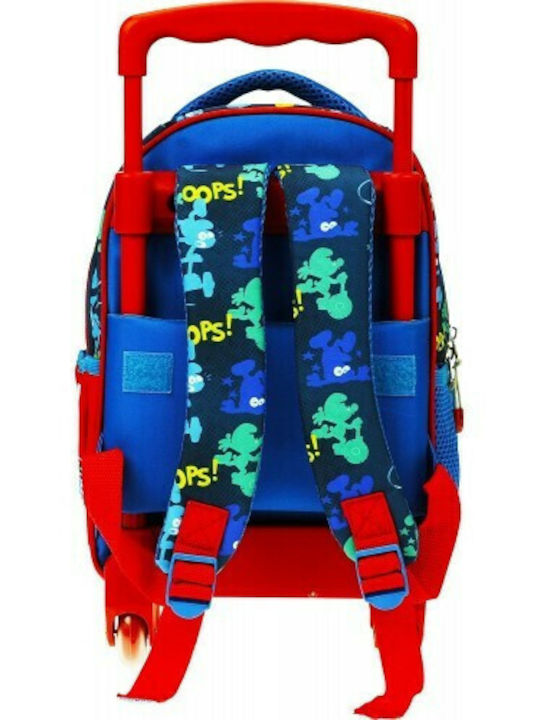 Gim Smurfs With Me School Bag Trolley Kindergarten Multicolored 12lt