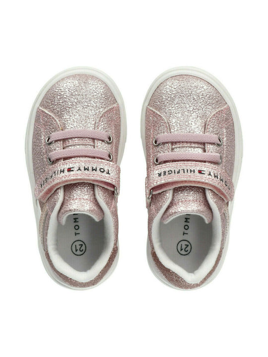Tommy Hilfiger Παιδικά Sneakers με Σκρατς για Κορίτσι Ροζ