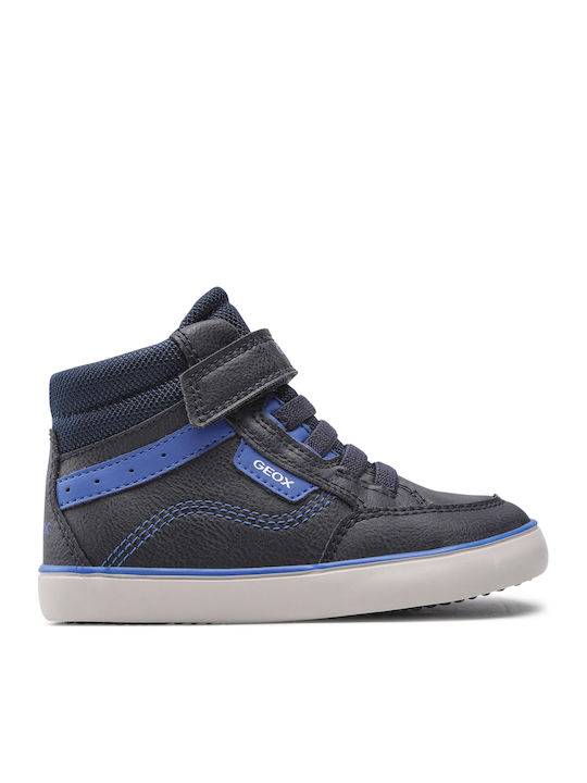 J Gisli B B Kids Sneakers High Anatomic with Scratch Navy Blue