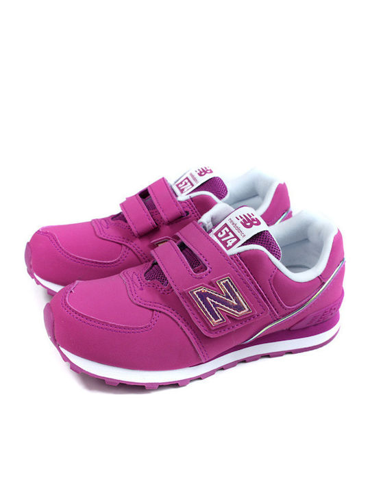 574 Kids Sneakers with Scratch Fuchsia