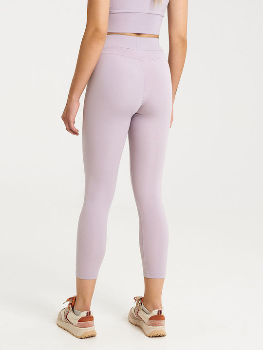 Zero Level San Frauen Gekürzt Leggings Hochgeschnitten Purple Ash