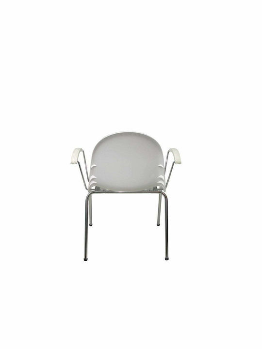 Visitor Chair with Arms PACK4320BL Λευκή 64x51x81cm 4pcs