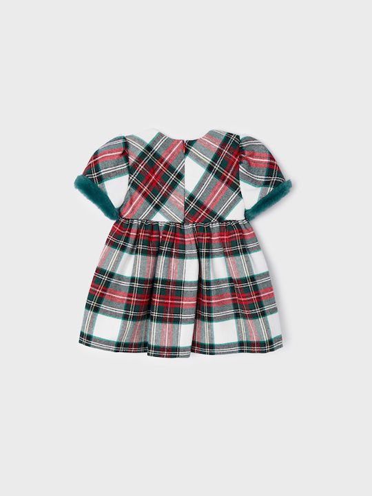 Mayoral Kids Dress Checked Short Sleeve Multicolour