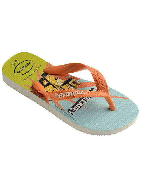 Kids' Flip Flops Orange Minecraft