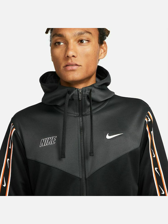 Sportswear Repeat Men's Cardigan Hooded Black
