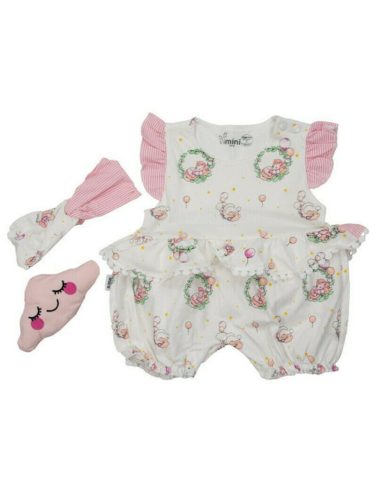 Εβίτα Baby-Body-Set Ärmellos mit Accessoires Weiß 3Stück