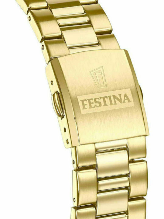 Festina Ceas Barbati 20.95mm Baterie cu Brățară din Metal Aurie