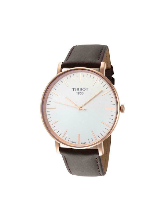 Tissot Everytime Big Gent Watch Battery with Brown Leather Strap