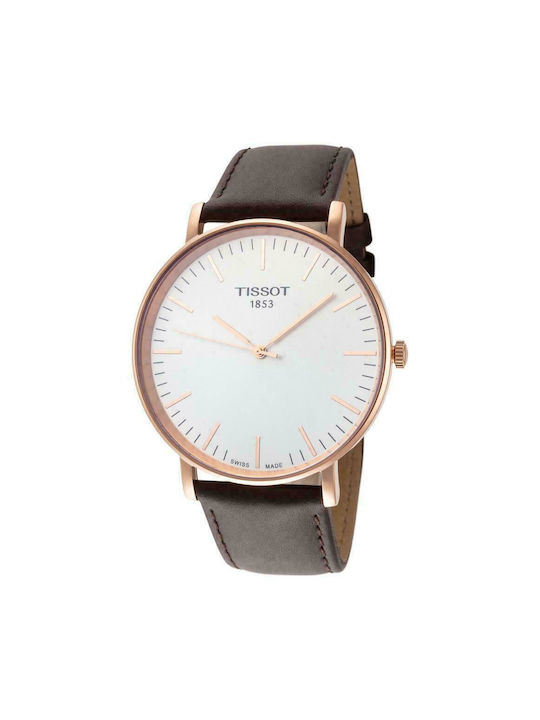 Tissot Everytime Big Gent Часовник Батерия с Кафяв Кожено Каишка