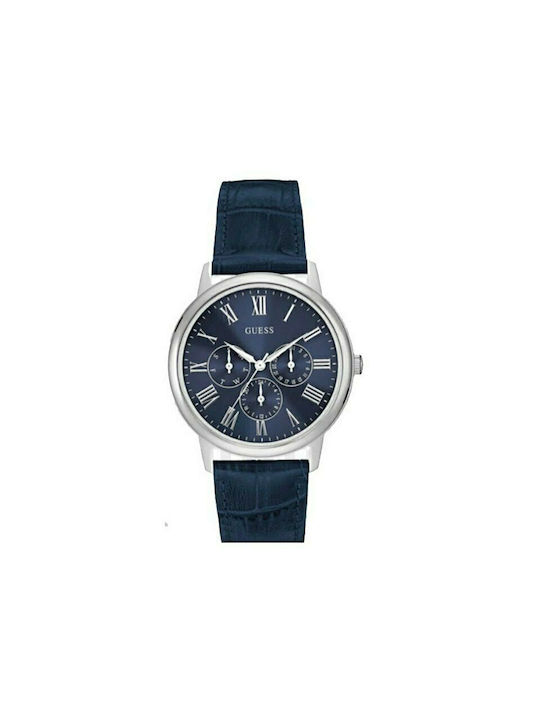 Guess Wafer Watch Chronograph Battery with Blue Leather Strap