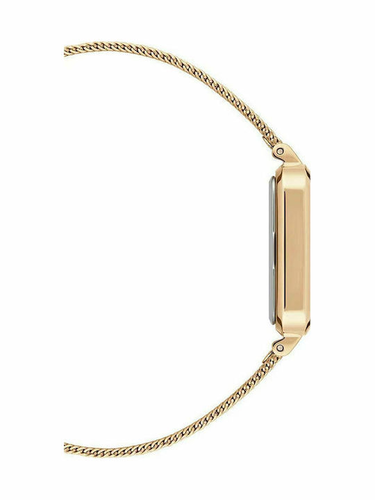 Daniel Wellington Quadro Pressed Womens Watch 26mm Battery With Gold Metal Bracelet